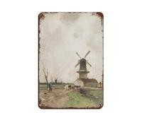 Vintage Dutch Windmill Animals Retro Poster Metal Tin Sign Chic Art Retro Iron Painting Bar People Cave Cafe Family Garage Poster Wall Decoration 8x12inch(20x30cm)