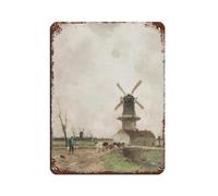 Vintage Dutch Windmill Animals Retro Poster Metal Tin Sign Chic Art Retro Iron Painting Bar People Cave Cafe Family Garage Poster Wall Decoration 12x16inch(30x40cm)
