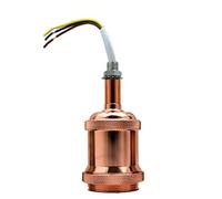 Vintage E27 Lamp Holder Retro Edison metal Screw Solid Pendant Light Bulb Socket Adapter (Rose Gold)