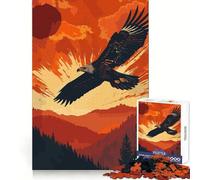 Vintage Eagle Flying 1000 Piece Jigsaw Puzzle for Adults Strategic Think Mind Calming Fun Precise Fit (50x75cm)