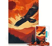 Vintage Eagle Flying 1000 Piece Teenager Puzzles Brain Boosting Play Tight Interlock No Gaps Relaxing Indoor Group Activity (50x75cm)