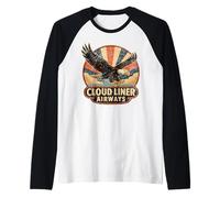 Vintage Eagle Flying Airline Logo Cloud Liner Retro Raglan Baseball Tee
