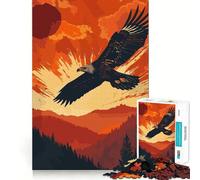 Vintage Eagle Flying Jigsaw Puzzles 1000 Cognitive Skill Toy Smooth Burr Free Surface Relaxing Indoor Group Activity (38x52cm)