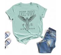 Vintage Eagle Free Bird T Shirt Band Music Country Concert Clothing, Blue, XXL