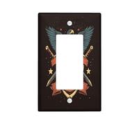 Vintage Eagles 4th of July Decorative Switch Cover 1 Gang Single Rocker, Independence Day Wall Plate Cover, Standard Size, Aesthetic Electrical Faceplate for Bedroom Living Room Decor