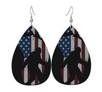 Vintage Earring For Women Vintage Giant Foot Mon-Ster American Flag Drop Leather Earrings Novelty Leather Earrings For Ladies Party Mother’S Day