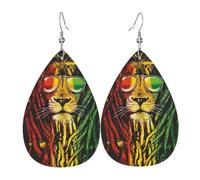 Vintage Earring Lion Of Judah Reggae Art Leather Dangle Drop Earrings Novelty Drop Leather Earrings For Ladies Mother’S Day Anniversary
