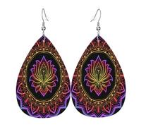 Vintage Earring Mandala Evil Eyes Greek Leather Teardrop Earrings Lightweight Drop Earrings For Anniversary Mother’S Day Ladies