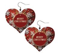 Vintage Earring Merry Christmas Too Leather Earrings Novelty Leather Teardrop Earrings For Mother’S Day Decorations Ladies