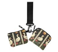 Vintage Easter Duck Tarot Cards Women's Change Wallet Card Cases Thin Flat Change Purse Wallet with Zipper Coin Pocket for Woman 2 Pcs, vintage Easter Duck Tarot Cards, One Size, Print Art