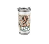 Vintage Easter Girl Art Nouveau Eggs Basket Bunny Spring Stainless Steel Insulated Tumbler