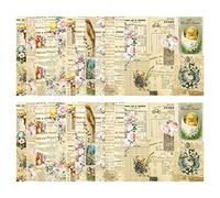 Vintage Easter Paper Pad 24 Sheets Flower Egg Chick Patterned Paper Pack Handmade Craft Background Pad Card Pack
