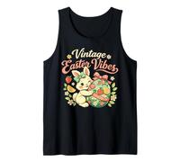 Vintage Easter Vibes Cute Bunny Eggs Spring Womens Kids Tank Top