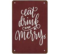 Vintage Eat Drink Thanksgiving Poster Metal Aluminium Tin Sign Wall Decor 8x12 Inch