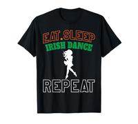 Vintage Eat Sleep Irish Dance Repeat Dancing Women Girls Tee T-Shirt