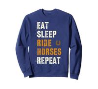 Vintage EAT SLEEP RIDE HORSES REPEAT Country Squad Cowgirl Sweatshirt
