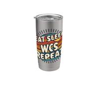 Vintage Eat Sleep WCS Repeat Humour Dancing Design Stainless Steel Insulated Tumbler
