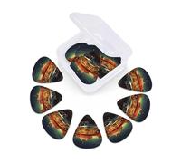Vintage Eatery Dinner Print Guitar Picks 12 Pack With Organizer Storage Box 0.46 0.71 0.96mm Guitar Plectrums Guitars Accessories For Bass Electric Acoustic Guitars