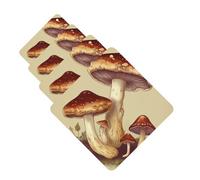 Vintage Edible Mushrooms Car Air Fresheners Cards 4 Pcs Hanging Fragrance Scented Cards Long-Lasting Car Aromatherapy Tablets for Wardrobe Bathroom Car Interior Mirror Pendant Gifts