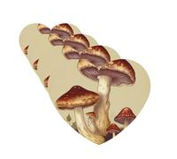 Vintage Edible Mushrooms Car Air Fresheners Cards 4 Pcs Hanging Fragrance Scented Cards Long-Lasting Car Aromatherapy Tablets for Wardrobe Bathroom Car Interior Mirror Pendant Gifts