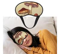 Vintage Edible Mushrooms Eye Mask for Sleeping Soft Satin Sleep Shade Cover Blindfold with Elastic Strap Travel Nap Blackout Eye Shade Cover for Women Men