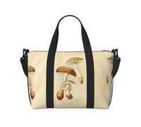 Vintage Edible Mushrooms Printed Women's Tote Bag Portable Crossbody Bag Suitable for Gym Workouts Commuting and Travel