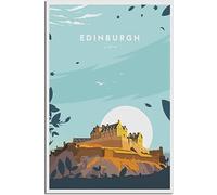 Vintage Edinburgh Scotland Travel Poster Art Print Retro Wall Art Canvas Poster Room Decor Home Decor Unframed 60x90cm