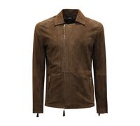 Vintage Effect Suede Jacket - male - Officina36 - Leather Jackets - Brown - S - Jackets S