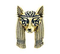 Vintage Egyptian Cat Goddess Brooch Pin - Retro Enamel Blouse Pins with Gold Tone Lapel Pin Badge Design, Unique Alloy Jewelry Accessories for Women and Men, Fashion Statement Costume Decoration