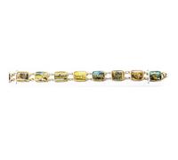 Vintage Egyptian Enamelled Link Bracelet with Monuments, Gold, 21 cm