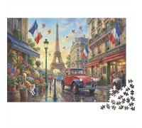 Vintage Eiffel Tower 1000 Piece Wooden Jigsaw Puzzle,Adults & Kids 14+,Stress Relief,Whimsical Challenge,Home Wall Decor,Gift Idea,Wood,Educational Toy (75x50cm)