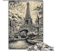 Vintage Eiffel Tower 1000 Pieces Jigsaw Puzzle for Adults& Teens, Educational Games Home Decoration Deal As Gifts for The Whole Family (26x38cm)