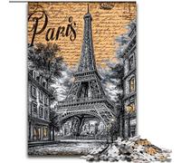 Vintage Eiffel Tower 1000 Pieces Jigsaw Puzzle for Adults& Teens, Staycation Kill Time Birthday Present, Gifts, Wall Art for 14+ (50x75cm)