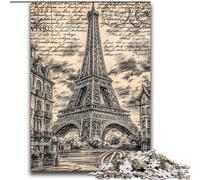 Vintage Eiffel Tower JigsawPuzzle 2000 Pieces for Adults, Challenging Game And Family Play Artists Collection, Fine Art for Age 14 Years Up (70x100cm)