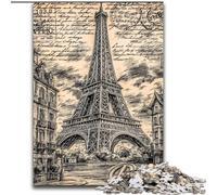 Vintage Eiffel Tower Jigsaws 1000 Pieces for Adults, for And 14 Years And over Brainteaser Family Games Christmas Birthday Gifts (26x38cm)