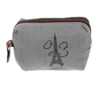 Vintage Eiffel Tower Shape Purse Canvas with Zipper, Coin for Women | Lightweight Washable Design, Smooth Zip Closure, Shopping and Travel Use, Classic Retro Style for Girls