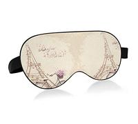 Vintage Eiffel Tower with Bicycle Flowers Eye Masks Cover Blocks Light Sleep Mask Shade Cover Blindfold Relaxing Eyeshade Cover with Adjustable Head Strap for Men Women Kids