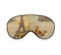 Vintage Eiffels Tower Paris British Fashion Sleep Eye Mask Soft Covers for Sleeping with Adjustable Strap