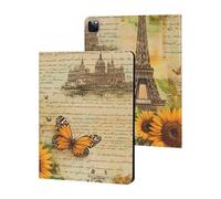Vintage Eiffels Tower Paris British Slim Case Compatible with iPad 10th 9th 8th 7th Generation 2022 2021 2020 2019 Protective Cover Stand