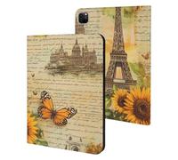 Vintage Eiffels Tower Paris British Slim Case Compatible with iPad 10th 9th 8th 7th Generation 2022 2021 2020 2019 Protective Cover Stand