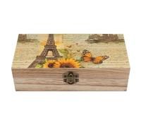 Vintage Eiffels Tower Paris British Storage Boxes with Lids Keepsake Treasure Jewellery Box