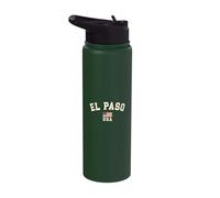 Vintage El Paso USA American Flag Texas Cool Souvenir Retro Stainless Steel Insulated Water Bottle