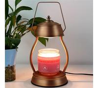 Vintage Electric Candle Warmer Table Lamp - Creative Decorative Lighting for Bedroom & Cafe, Red Bronze Finish, Stylish Candle Lamp for Cozy Ambiance