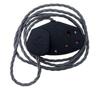 Vintage Electric Extension Leads, 5 Amp Rated Power Strips with 2 Way Outlets, 2 Socket Extension Cable with 2M Braided Fabric Twisted Cord for Home Office, Dawn Mist (Black Plug)