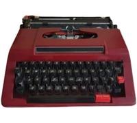 Vintage Electric Typewriter for Creative Writing, Compact Word Processor for Home Office, Retro Keyboard for Letters & Notes,Red