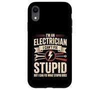 Vintage Electrician Humor Graphic Fix What Stupid Does Case for iPhone XR