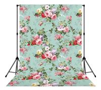 Vintage Elegant Pink Red Roses Pattern, Photography Backdrop Photo Props 5x7FT Photo Background for Party Home Decoration