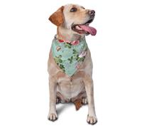 Vintage Elegant Pink Red Roses PatternDog Bandanas Cat Puppy Scarfs Washable Pet Handkerchief