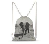 Vintage Elephant Canvas Drawstring Bags Gym Backpack Sports Rucksacks Casual Daypacks