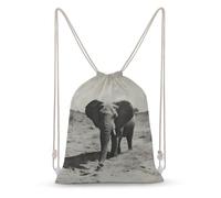 Vintage Elephant Canvas Drawstring Bags Gym Backpack Sports Rucksacks Casual Daypacks